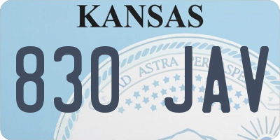 KS license plate 830JAV