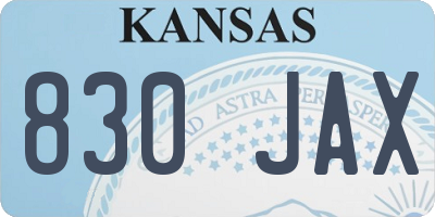 KS license plate 830JAX