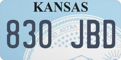 KS license plate 830JBD