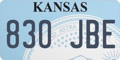 KS license plate 830JBE