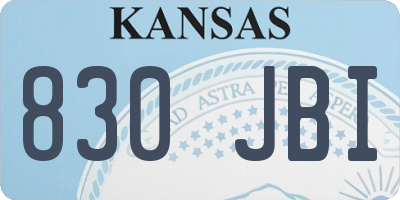 KS license plate 830JBI