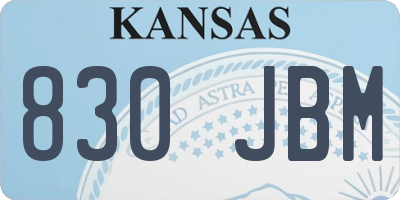 KS license plate 830JBM