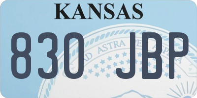 KS license plate 830JBP