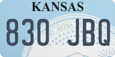 KS license plate 830JBQ