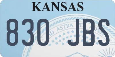 KS license plate 830JBS