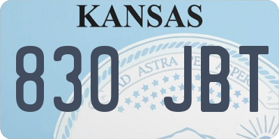 KS license plate 830JBT