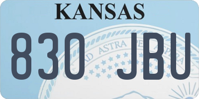 KS license plate 830JBU