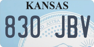 KS license plate 830JBV