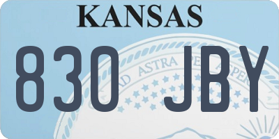 KS license plate 830JBY