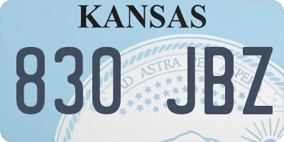 KS license plate 830JBZ