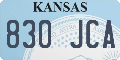 KS license plate 830JCA
