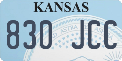 KS license plate 830JCC