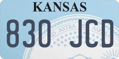 KS license plate 830JCD