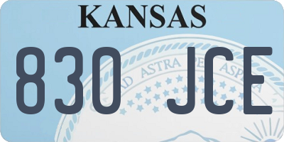 KS license plate 830JCE