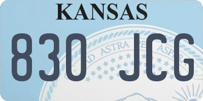 KS license plate 830JCG