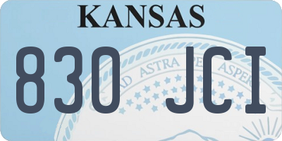 KS license plate 830JCI
