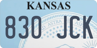 KS license plate 830JCK