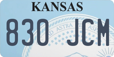 KS license plate 830JCM