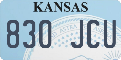 KS license plate 830JCU