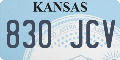 KS license plate 830JCV
