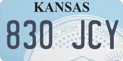 KS license plate 830JCY