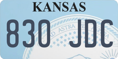 KS license plate 830JDC