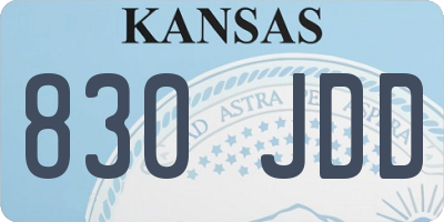 KS license plate 830JDD