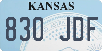 KS license plate 830JDF