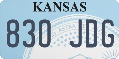 KS license plate 830JDG