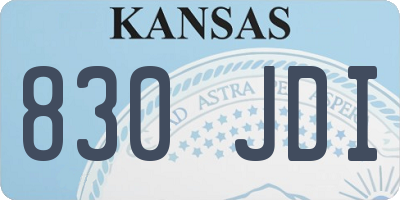 KS license plate 830JDI