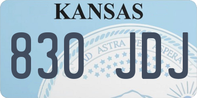 KS license plate 830JDJ