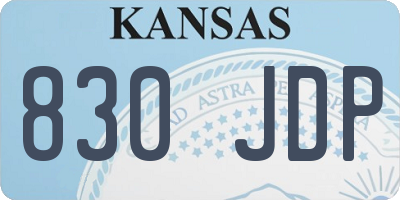 KS license plate 830JDP