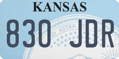 KS license plate 830JDR
