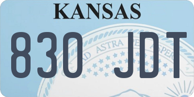 KS license plate 830JDT