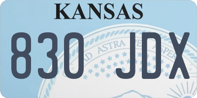 KS license plate 830JDX
