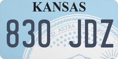 KS license plate 830JDZ