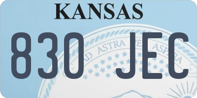 KS license plate 830JEC