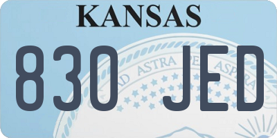 KS license plate 830JED