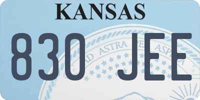 KS license plate 830JEE