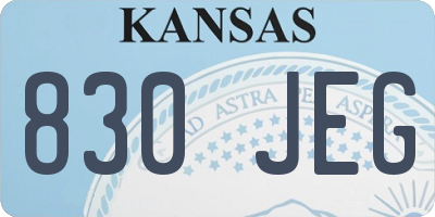 KS license plate 830JEG