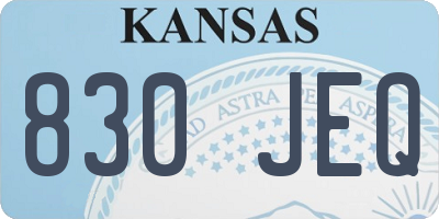 KS license plate 830JEQ
