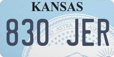 KS license plate 830JER