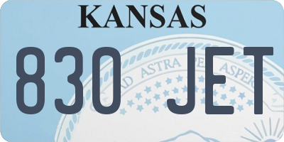 KS license plate 830JET
