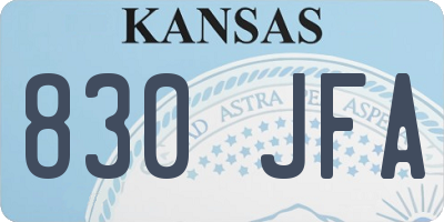 KS license plate 830JFA