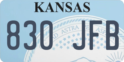 KS license plate 830JFB