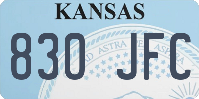 KS license plate 830JFC