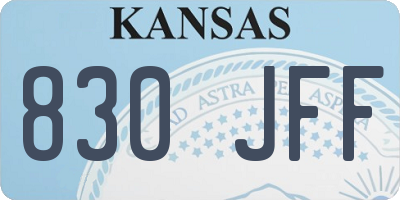 KS license plate 830JFF