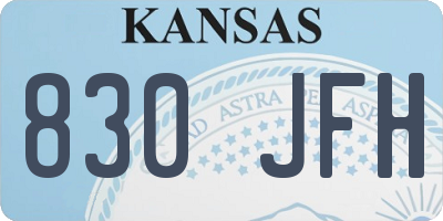 KS license plate 830JFH