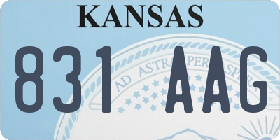 KS license plate 831AAG