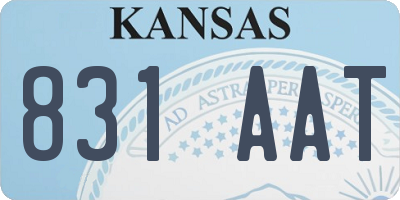 KS license plate 831AAT